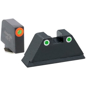 Ameriglo Green Tritium Round Outline Orange .315/White .392 for Glock Tall Suppressor