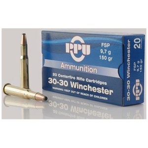PPU Rifle Ammunition .30-30 Win 150 gr FNSP 2300 fps 20/ct