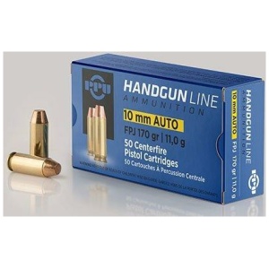 PPU Handgun Ammunition 10mm Auto 170 gr FPJ 1115 fps 50/ct
