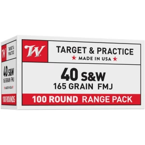Winchester USA Handgun Ammunition .40 S&W 165 gr. FMJ 1060 fps 100/ct