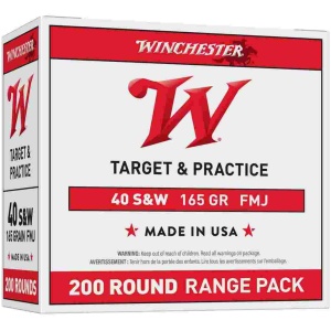 Winchester Target Handgun Ammunition .40 S&W 165 gr. FMJ 1060 fps 200/ct