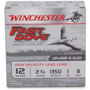 Winchester Fast Dove 12 ga 2-3/4" 1 oz HB 1350 fps #8 25/ct