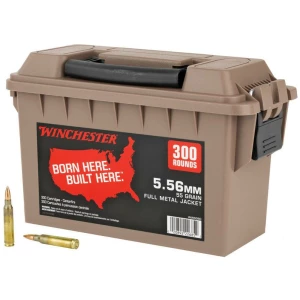 Winchester Lake City M193 Rifle Ammunition 5.56mm 55 gr. FMJ 3270 fps 300/ct (Polymer Ammo Can)