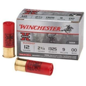 Winchester Super-X Buckshot Shotshells 12 ga 2-3/4" 1325 fps #00 15/ct