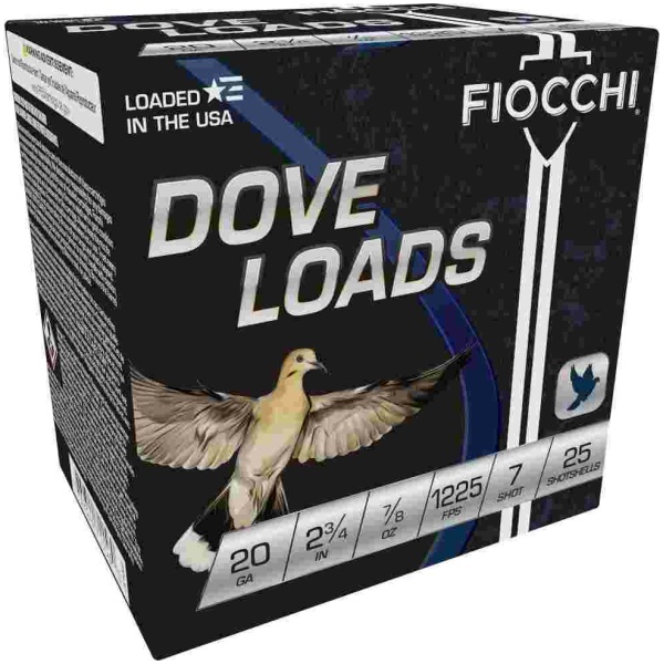 Fiocchi Steel Target Shotshells 20 ga 2-3/4" 7/8oz 1225fps #7 25/ct