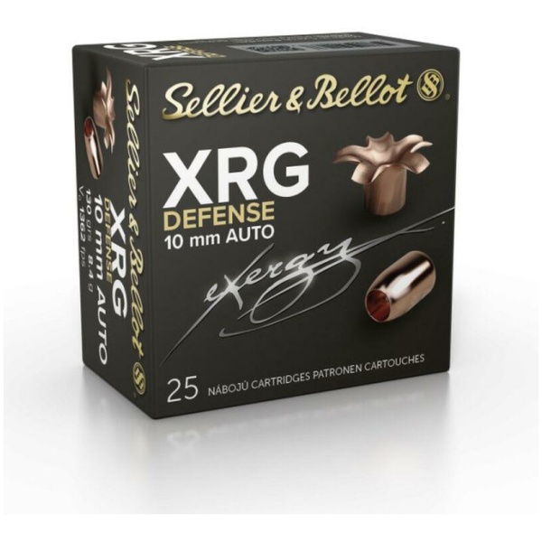 Sellier & Bellot XRG Defense Handgun Ammunition 10mm Auto 130gr HP 1362 fps 25/ct