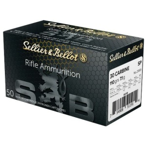 Sellier & Bellot Rifle Ammunition .30 Carbine 110 gr FMJ 1990 fps - 50/box