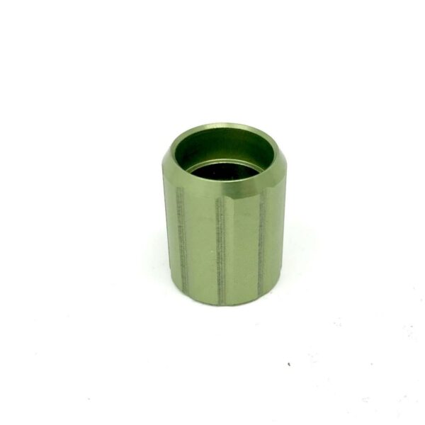 Green metal cylinder, industrial part