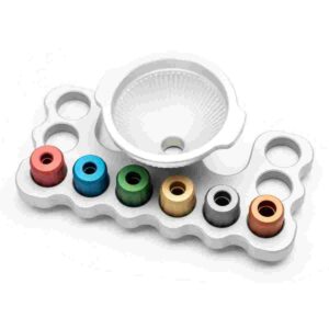 Colorful pen holder with ceramic bowl on tray