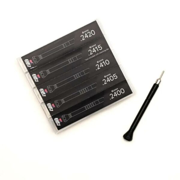 Set of precision screwdrivers with fine tips.