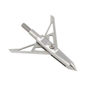 Metal archery broadhead with three sharp blades