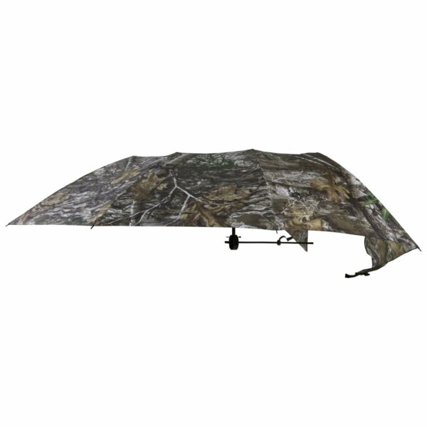 Camouflage pattern hunting umbrella for outdoor use.