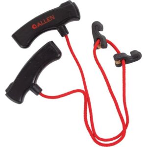 Allen bow stringer with red cord and hooks.