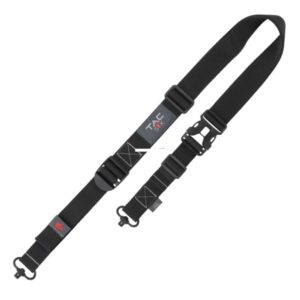 Black adjustable tactical rifle sling strap