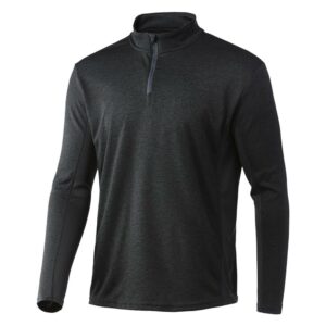Gray long-sleeve quarter-zip pullover shirt