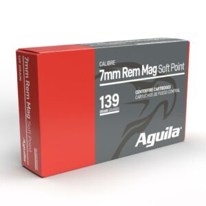 Aguila 7mm Rem Mag ammunition box, 139 grain.