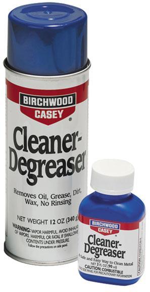 Birchwood Casey cleaner-degreaser bottles