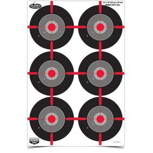 Six bullseye shooting targets with concentric circles.