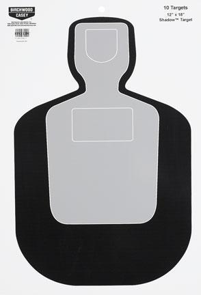 Silhouette shooting target for gun practice.
