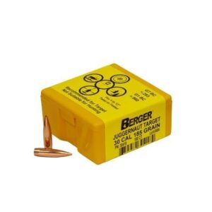 Yellow Berger ammunition box with bullets.