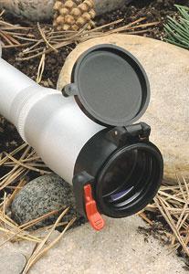 Outdoor telescope with open lens cover