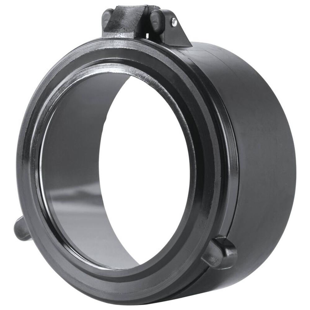 Black plastic pipe coupling connector close-up