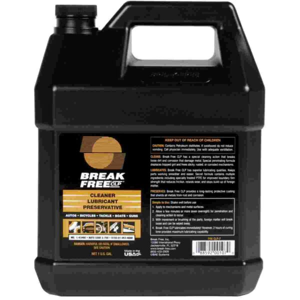 Break-Free CLP cleaner and lubricant gallon container.