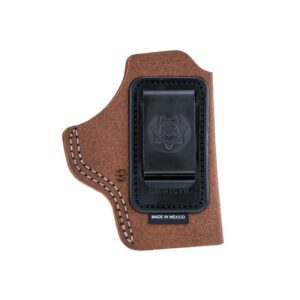 Brown leather slip-on belt clip holster