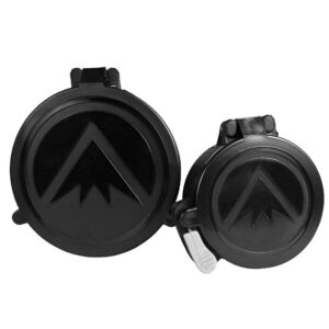 Black round caps for guns.