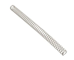 Metal coil spring on white background.