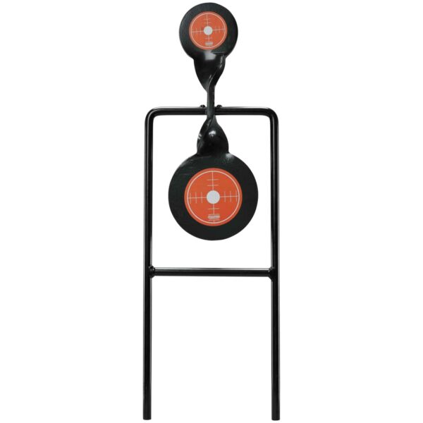 Metal target stand with bullseye markings
