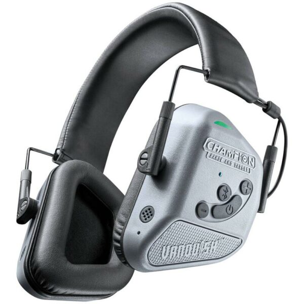 Noise-canceling earmuffs with Bluetooth controls.