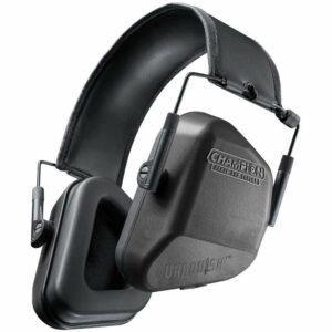 Champion black earmuffs for hearing protection.