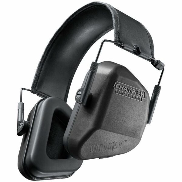 Champion black earmuffs for hearing protection.