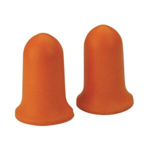 Pair of orange foam earplugs