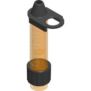 3D model of a translucent tube with cap