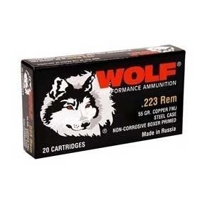 Wolf .223 Rem ammunition box, 20 cartridges