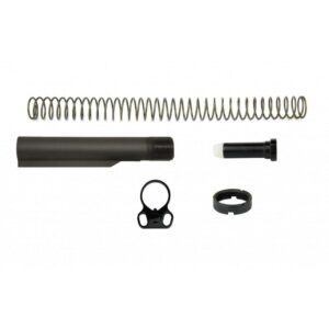 Rifle buffer tube assembly components layout