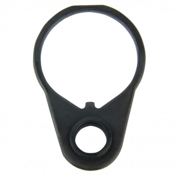 Black single-point sling attachment for rifles.