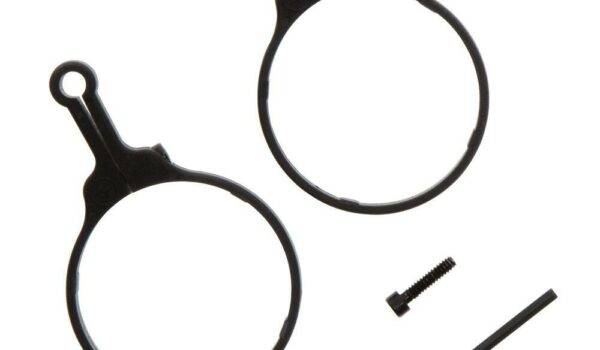Black metal scope rings and screws