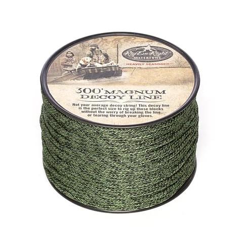 Green camouflage decoy line spool, 300 feet length.