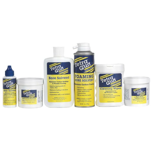 Tetra Gun cleaning products lineup for firearms.