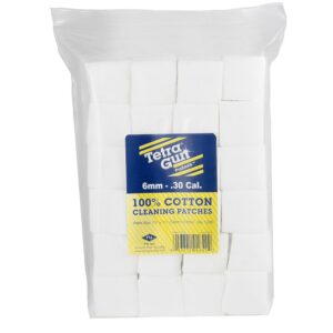 Tetra Gun cotton cleaning patches pack for firearms.