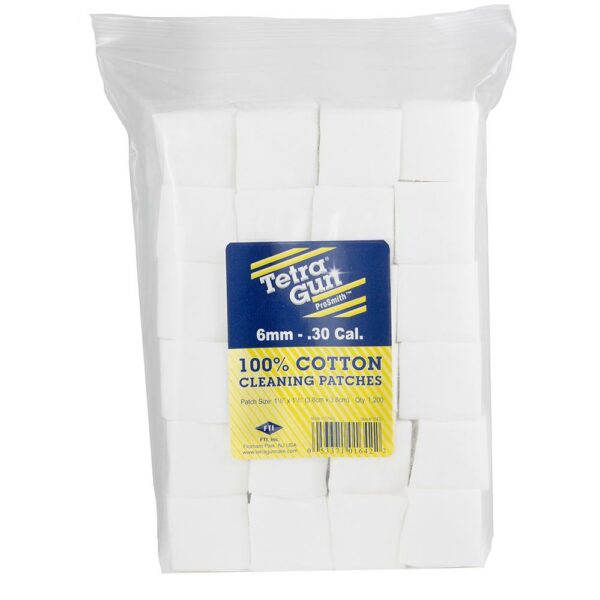 Tetra Gun cotton cleaning patches pack for firearms.