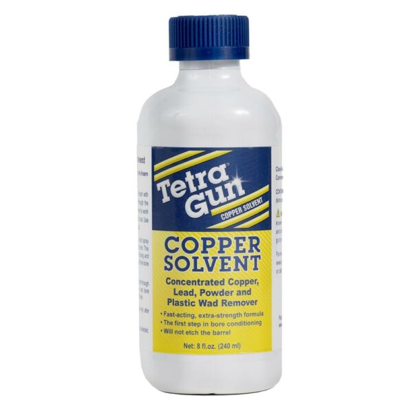 Tetra Gun copper solvent bottle for cleaning firearms.