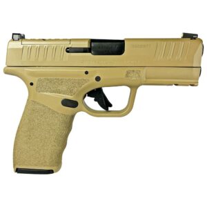 Tan semi-automatic handgun side view