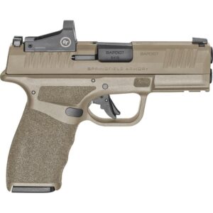 Tan Springfield Armory pistol with grip texture.