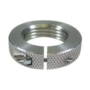 Metal knurled shaft collar with split design