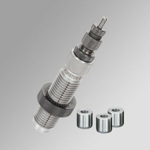 Precision reloading die with three bushings.