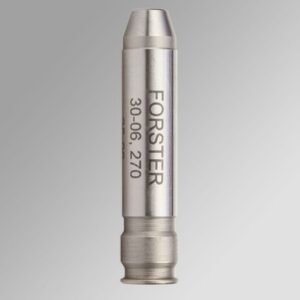 Forster precision rifle gauge, silver, with markings.